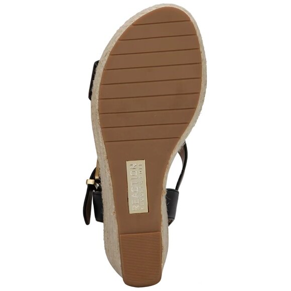 Kenneth Cole Reaction Card Wedge Espadrille Sandals Women’s Shoes Black MSRP $69 - Picture 3 of 5